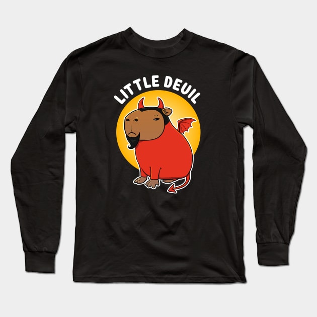 Little Devil Capybara Devil Costume Long Sleeve T-Shirt by capydays